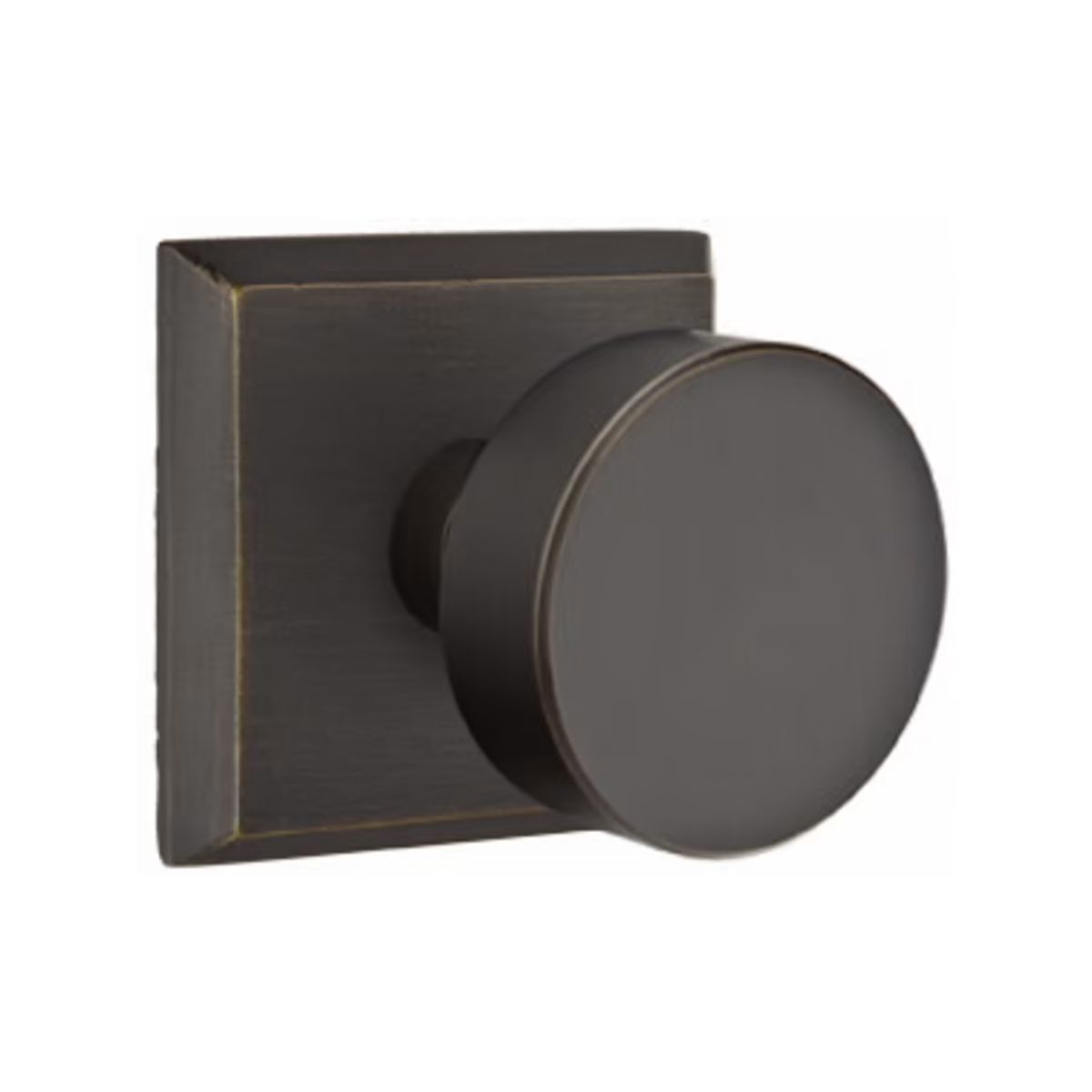 Emtek Sandcast Bronze Round Knob #6 Rosette Concealed Fastener